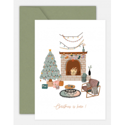 Carte de Noël "Au coin du feu"