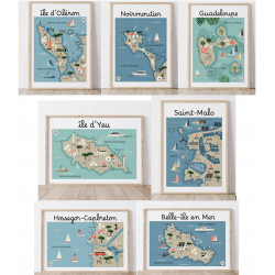 Affiches Cartes Côtières