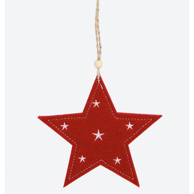 Suspension en feutrine : Etoile rouge