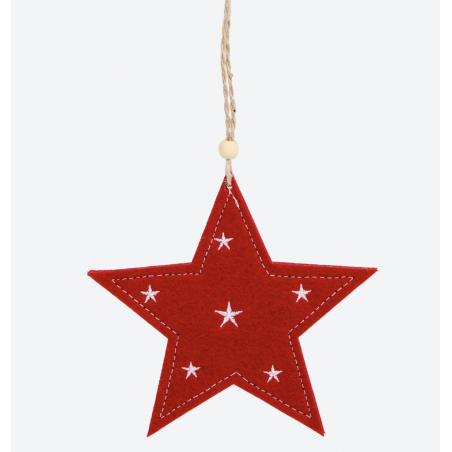Suspension en feutrine : Etoile rouge